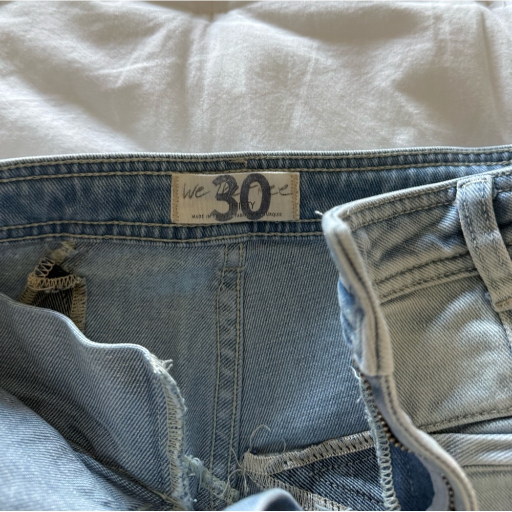 Free People Womens Bootcut Flare Light Blue Star Patch Jeans - Picture 4 of 6